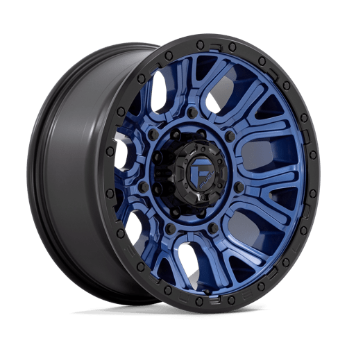 20X9 Fuel 1PC D827 TRACTION 8X6.5 1MM DARK BLUE WITH BLACK RING