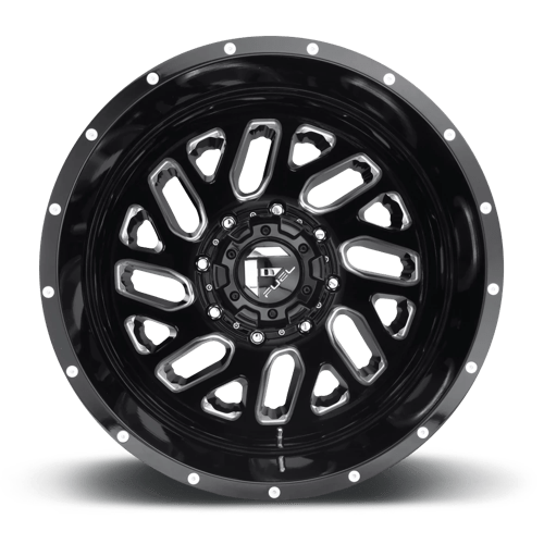 20X8.25 Fuel 1PC D581 TRITON 8X210 -195MM GLOSS BLACK MILLED