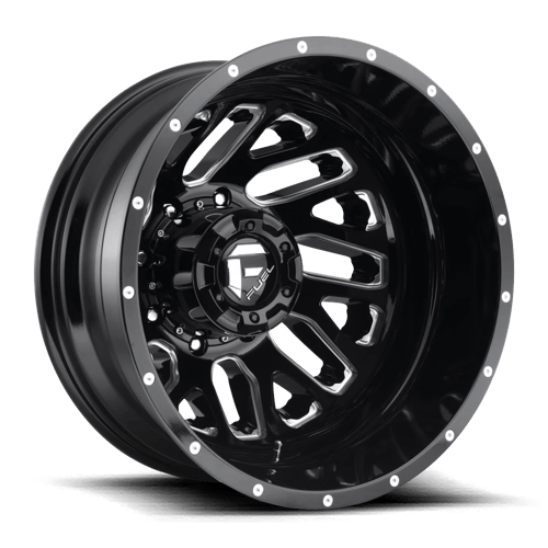 22X8.25 Fuel 1PC D581 TRITON 8X200 -176MM GLOSS BLACK MILLED