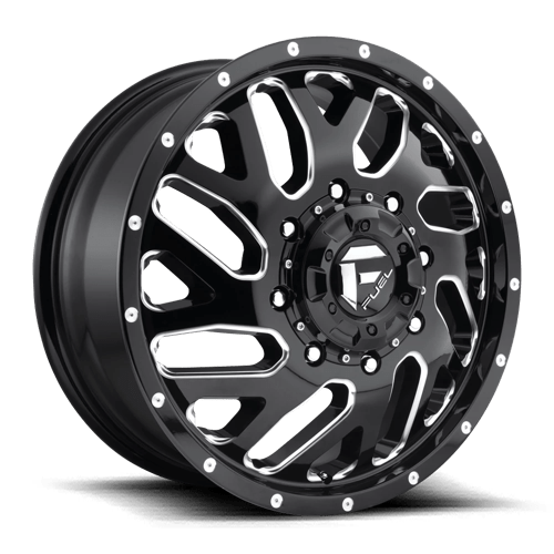 22X8.25 Fuel 1PC D581 TRITON 8X210 105MM GLOSS BLACK MILLED