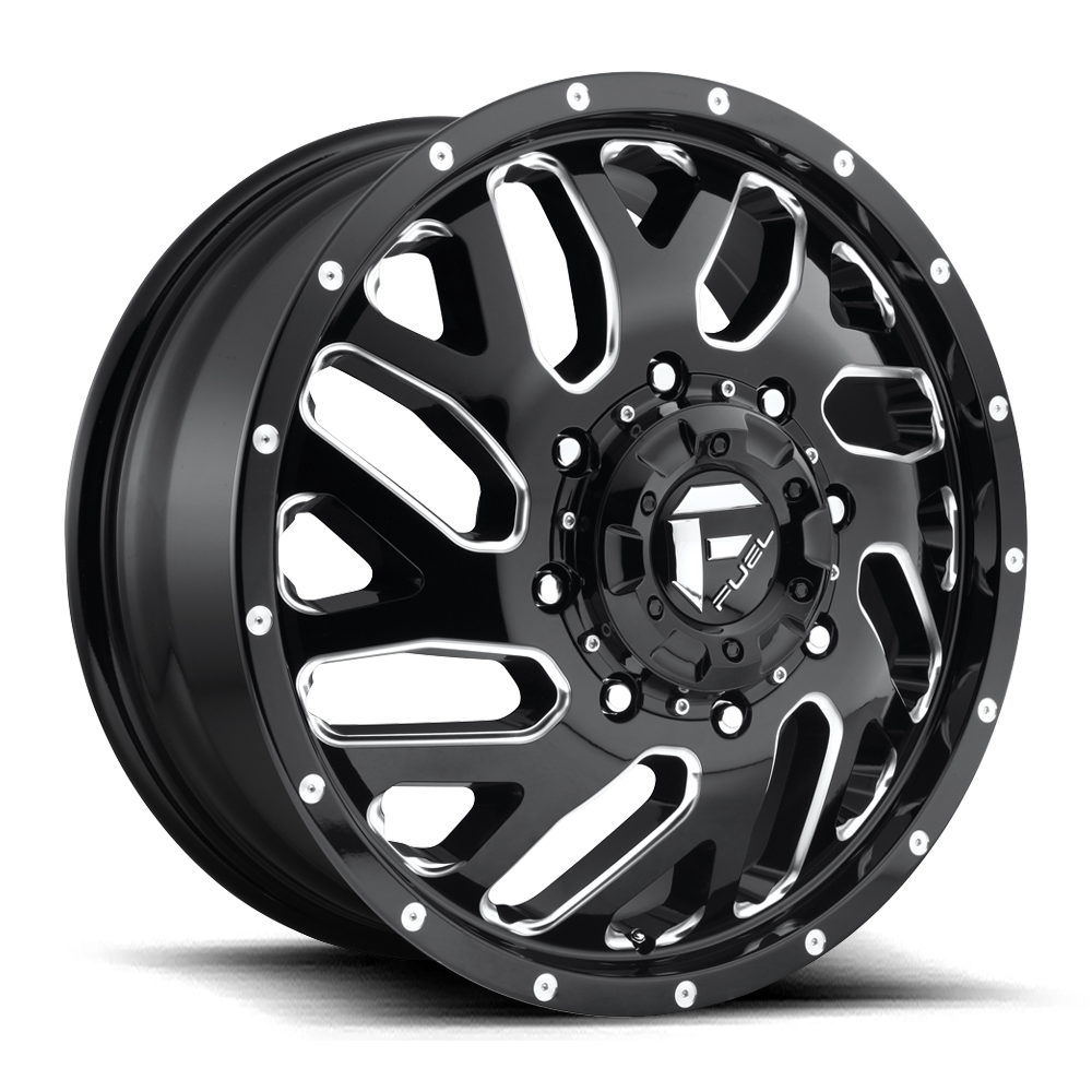 22X8.25 Fuel 1PC D581 TRITON 8X210 105MM GLOSS BLACK MILLED