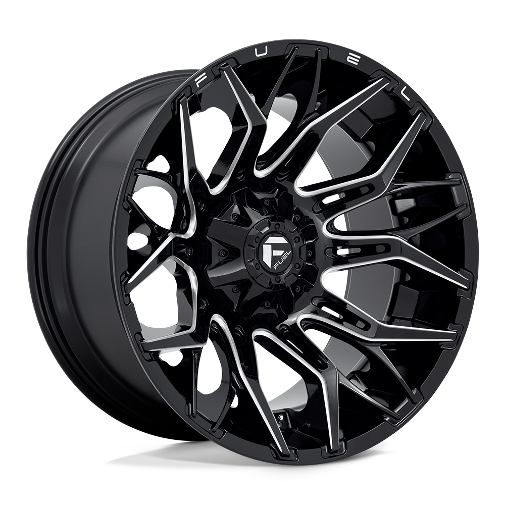 22X12 Fuel 1PC D769 TWITCH 8X170 -44MM GLOSSY BLACK MILLED