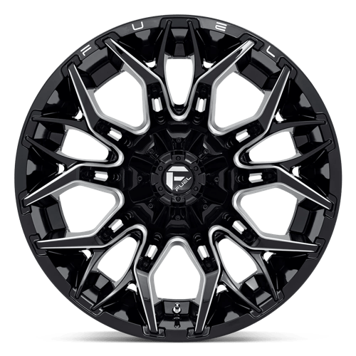 22X12 Fuel 1PC D769 TWITCH 8X170 -44MM GLOSSY BLACK MILLED