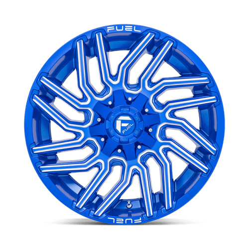 20X10 Fuel 1PC D774 TYPHOON 6X135/5.5 -18MM ANODIZED BLUE MILLED