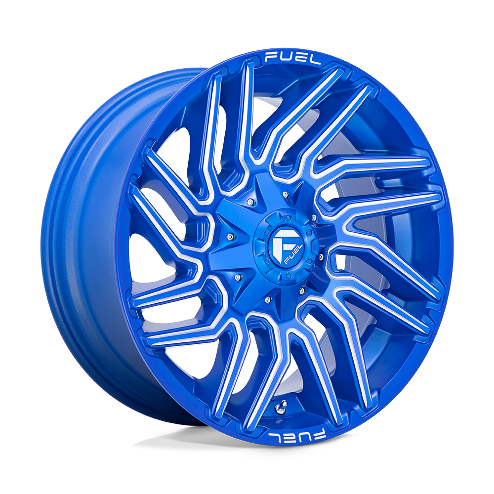 20X10 Fuel 1PC D774 TYPHOON 5X5.5/150 -18MM ANODIZED BLUE MILLED