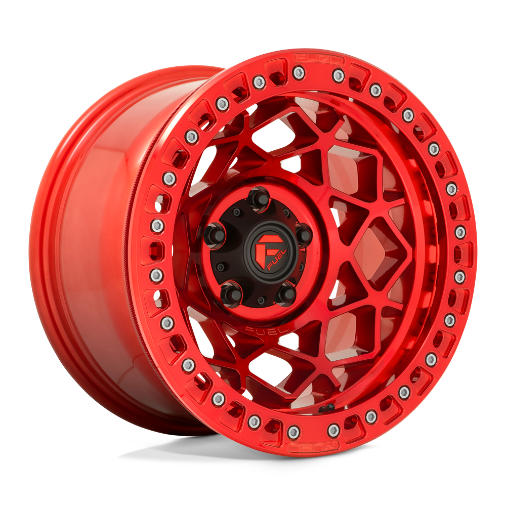 17X9 Fuel 1PC D121 UNIT BEADLOCK 6X5.5 -15MM CANDY RED