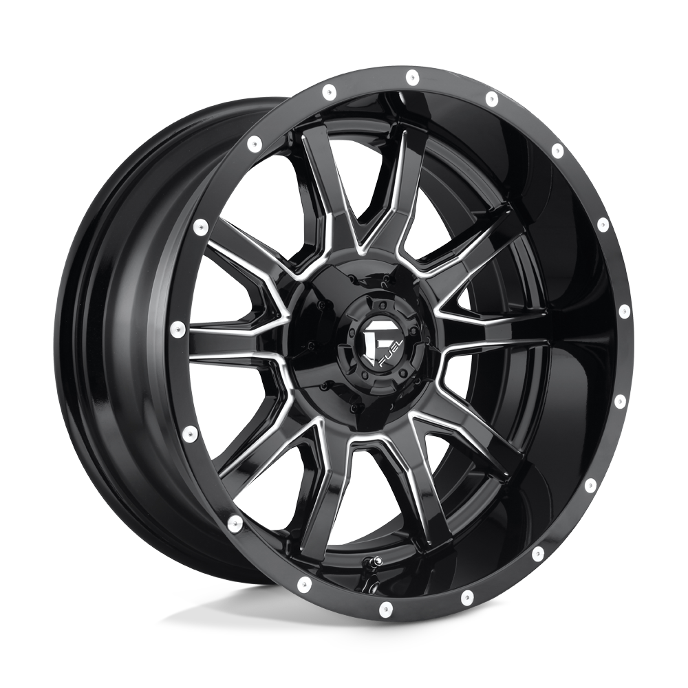 20X9 Fuel 1PC D627 VANDAL 6X135/5.5 1MM GLOSS BLACK MILLED