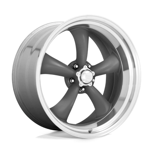 18X8 American Racing Vintage VN215 CLASSIC TORQ THRUST II 5X4.5 0MM MAG GRAY MACHINED LIP