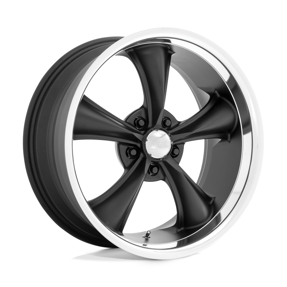 18X8 American Racing Vintage VN338 BOSS TT 5X4.75 2MM TEXTURED BLACK WITH DIAMOND CUT LIP