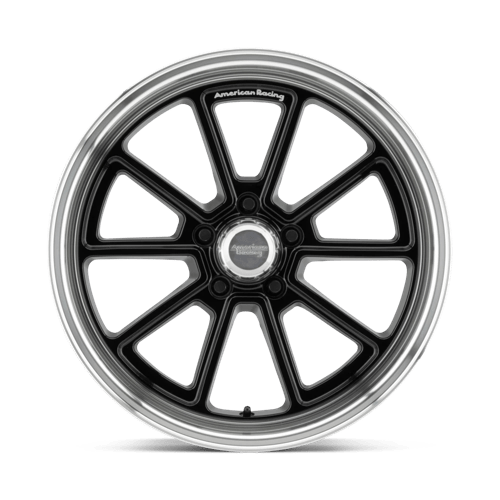 18X8 American Racing Vintage VN510 DRAFT 5X4.5 0MM GLOSS BLACK DIAMOND CUT LIP