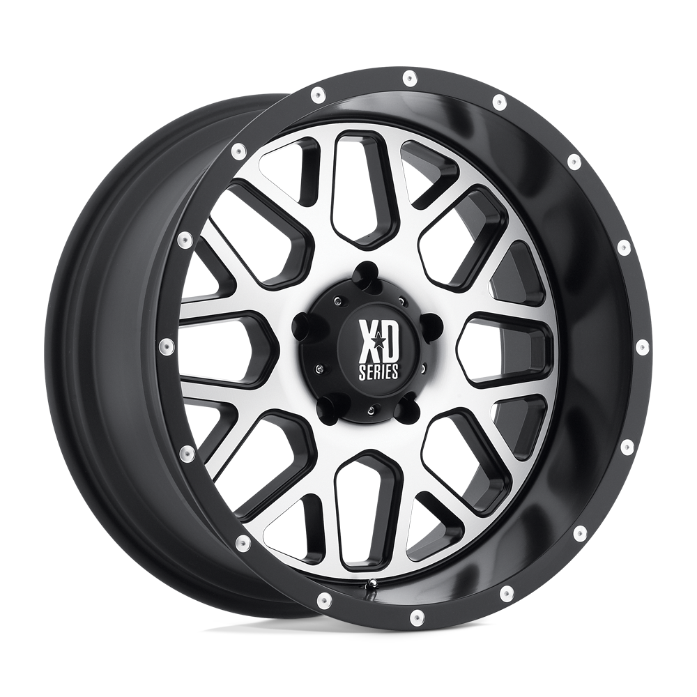 20X12 XD XD820 GRENADE 5X5.0 -44MM SATIN BLACK MACHINED FACE