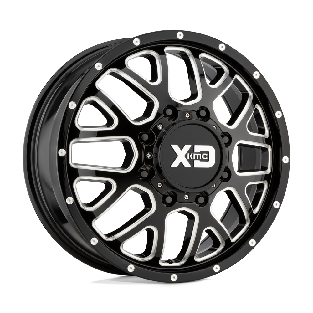 20X8.25 XD XD843 GRENADE DUALLY 8X200 127MM GLOSS BLACK MILLED - FRONT