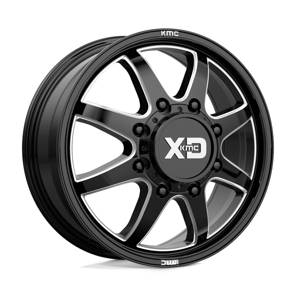 22X8.25 XD XD845 PIKE DUALLY 8X210 105MM GLOSS BLACK MILLED - FRONT