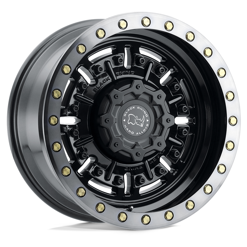 17X8.5 Black Rhino ABRAMS 6X135 -18MM GLOSS GUN BLACK W/ MACHINED DARK TINT