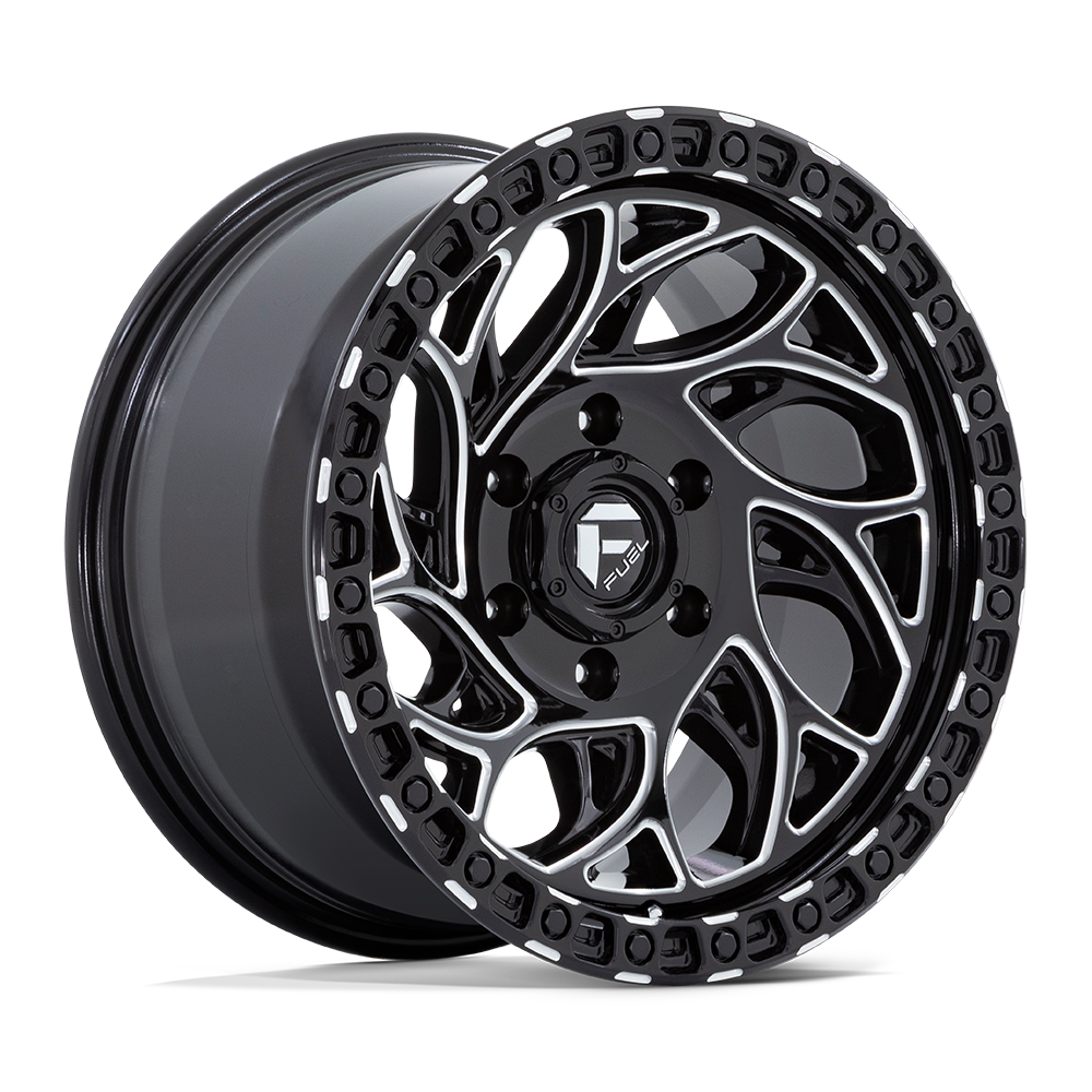 15X8 Fuel 1PC D840 RUNNER OR 5X5.5 -19MM GLOSS BLACK MILLED