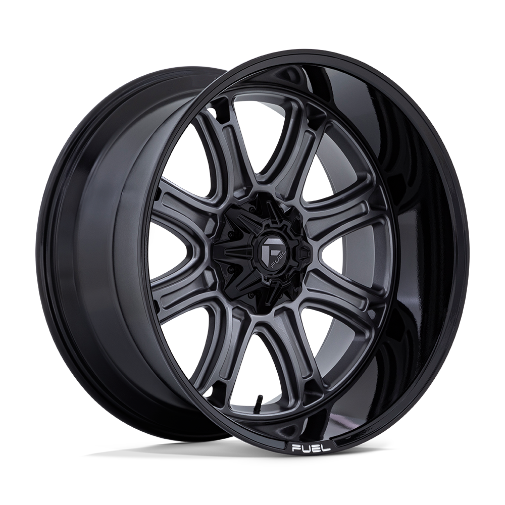 22X10 Fuel 1PC DARKSTAR 6X135/5.5 10MM MATTE GUNMETAL WITH BLACK LIP