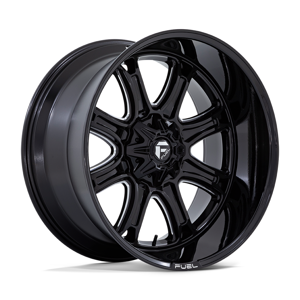 20X9 Fuel 1PC DARKSTAR 6X135/5.5 1MM GLOSS BLACK MILLED