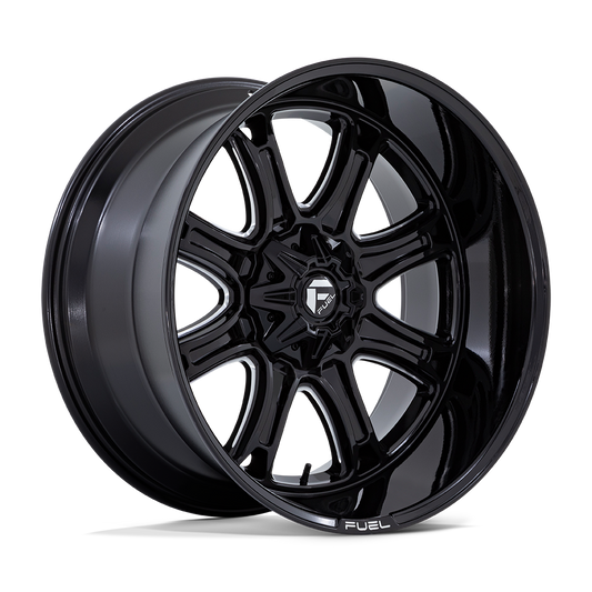 22X9 Fuel 1PC DARKSTAR 5X5.5/150 1MM GLOSS BLACK MILLED