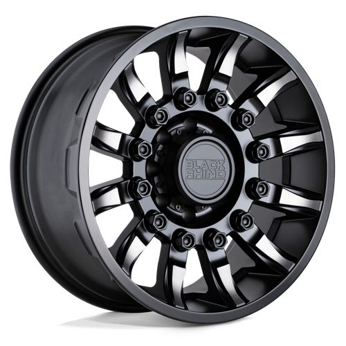 20X9 Black Rhino MISSION 5X5.5 2MM MATTE BLACK W/ MACHINED TINTED SPOKES