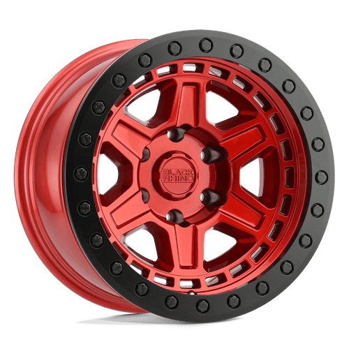 17X9 Black Rhino RENO 5X5.5 0MM CANDY RED W/ BLACK RING & BOLTS