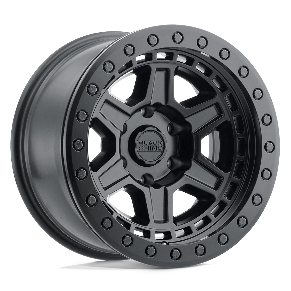 17X9 Black Rhino RENO 6X5.5 0MM MATTE BLACK W/ BRASS BOLTS