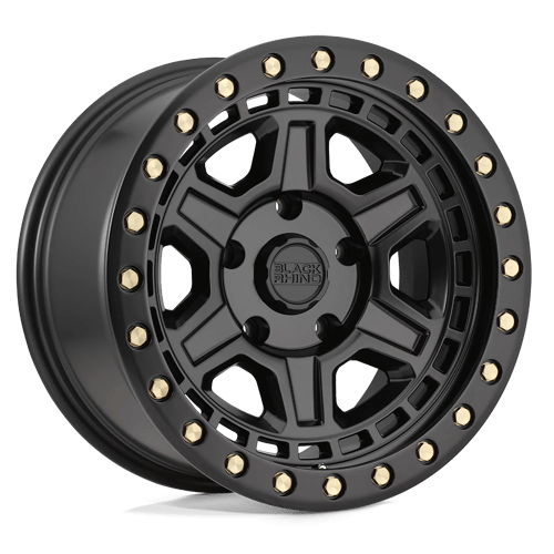 17X9 Black Rhino RENO 5X5.0 0MM MATTE BLACK W/ BRASS BOLTS