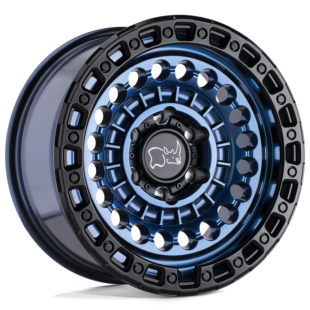 17X8.5 Black Rhino SENTINEL 6X5.5 -10MM COBALT BLUE W/ BLACK RING