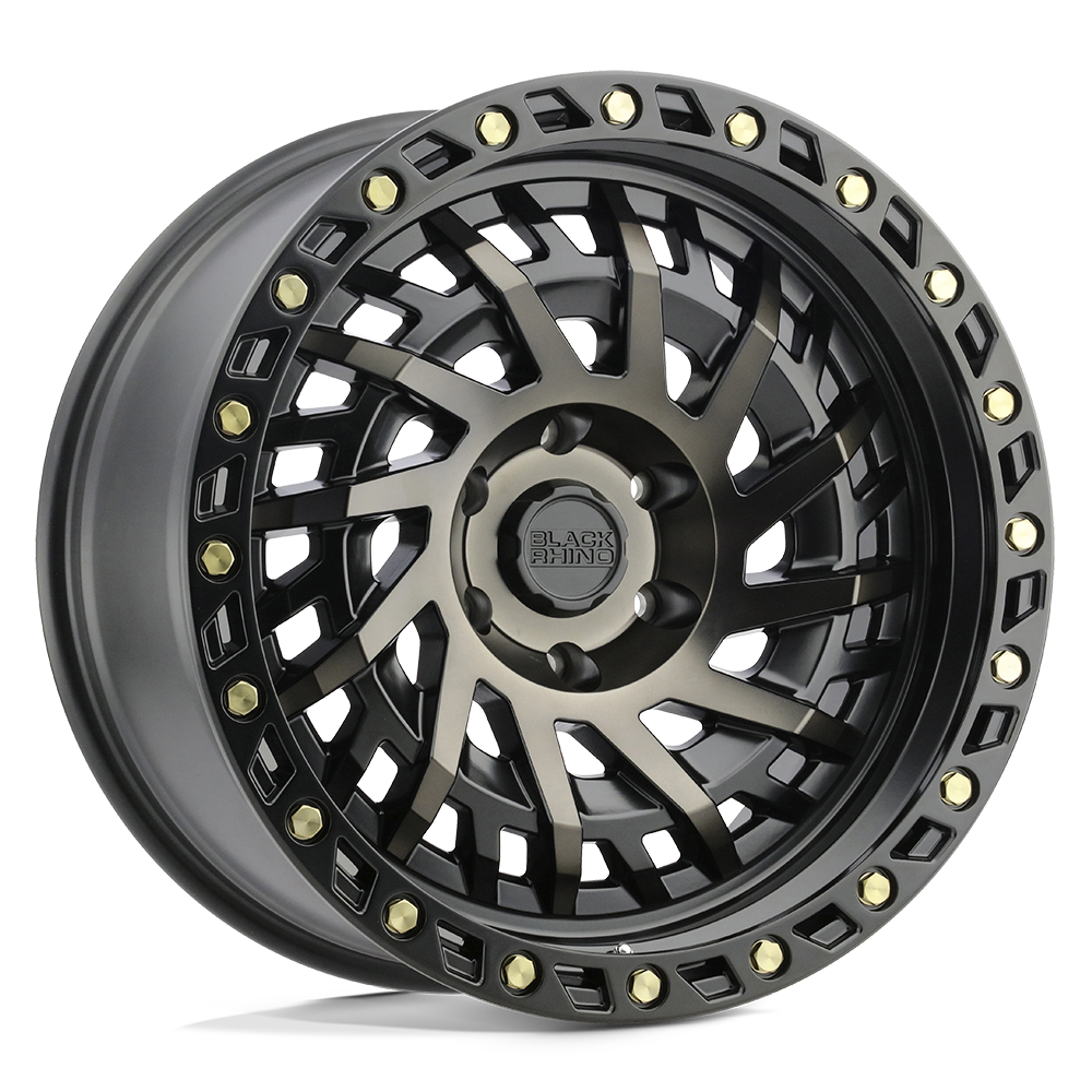 17X9 Black Rhino SHREDDER 6X5.5 -12MM MATTE BLACK W/ MACHINED DARK TINT