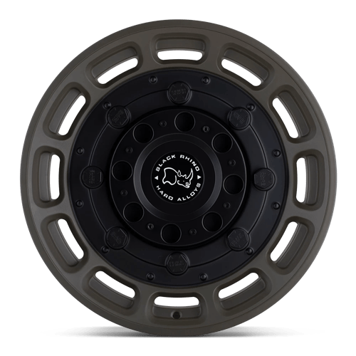 17X8.5 Black Rhino WARTHOG 6X5.5 0MM MATTE OLIVE DAB GREEN WITH BLACK CENTER