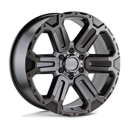 17X8.5 Black Rhino WANAKA 6X5.5 12MM MATTE GUNMETAL W/ BRUSHED FACE & GUNMETAL TINT